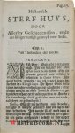 Ridderus, Franciscus - Historisch sterf-huys, (Troost voor Siecken) ofte T'samenspraeck uyt heylige, kerckelijcke en wereldtsche historien, over allerley voorval ontrent siecke en stervende / Franciscus Ridderus