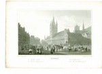 Batty, R. & Heath, C. - Ieper. De Groote Markt. Originele staalgravure.
