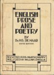 Dr. H.G. de Maar - English Prose and Poetry