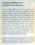 Beauvoir, Simone de - La force des choses (Tome I) (FRANSTALIG)