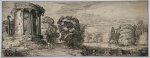 Jan van de Velde II (c. 1593-1641) - Antique etching, before 1650 | The temple of the Sibyl at Tivoli [Amoenissimae aliquot Regiunculae, et antiquorum monumentorum ruinae...: set title], published before 1650, J. van de Velde, 1 p.