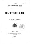 Etat Indépendant du Congo - roi Léopold II - Etat Indépendant du Congo - Bulletin Officiel – Année 1889