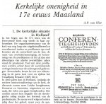 Vliet, A.P. van - Kerkelijke onenigheid in de 17e eeuw Maasland Vliet, A.P. van - Kerkelijke onenigheid in de 17e eeuw Maasland