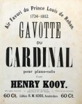 Kooy, Henry: - Gavotte du Cardinal pour piano-solo