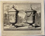 Johannes van Aveelen (1655-1727). - [Antique print, etching, ets, prent, The Hague] Two vases from the gardens of Zorgvliet in The Hague the house of Hans Willem Bentinck (now Catshuis), published before 1727.
