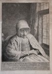 Cornelis van Noorde (1731-1795) - [Antique print, etching and engraving] Portrait of Jozina Keuse at 100 years of age, published 1773.