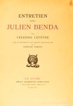 BENDA, J., LEFÈVRE, F. - Entretien avec Julien Benda. Avec un frontispice et des vignettes gravés sur bois par Fernand Siméon.