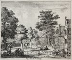 Jan Vincentsz. van der Vinne (1663-1721) - [Antique print, etching] Bij 't out Verbrant Huijs, published ca. 1650-1700, 1 p.