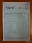 Redactie - Acta Contracta