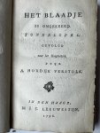 Hordijk Verstolk, Adriaan (vert.) - Het blaadje is omgekeerd. Toneelspel. Vertaald uit het Duits. Den Haag, Johannes Coenradus Leeuwestijn, 1798.