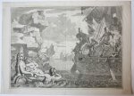 Johannes Glauber (1646-1665), after Gerard de Lairesse (1641-1711), published by Leonard Schenk (?) (1696-1767) - [Antique print, etching/ets] Odysseus and the mermaids/sirens (Odysseus en de sirenen), published 1650-1750.