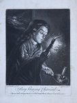 Spooner, Charles (1720-1767) after Schalken, Godfried (1643-1706) - [Antique British mezzotint] Boy blowing Charcoal/Jongen blaast houtskool aan, published 1700-1750.