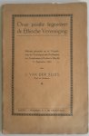 Sluis J van der Pred te Genderen - Onze positie tegenover de Ethische Vereeniging Referaat gehouden op de Vergadering der Vereeniging van Predikanten der Gereformeerde Kerken te Utrecht 13 September 1922
