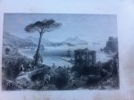 Oude 19e eeuwse litho - The Bay of Baia, Italy