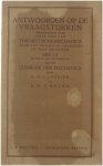 G.L. Ludolph A.P. Potma - Antwoorden op de Vraagstukken voorkomende in de derde druk van Theoretische Mechanica voor het Technisch Onderwijs en voor Zelfstudie - Deel 1b Statica en Dynamice van het Leerboek der Mechanica