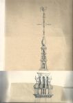 Grooteman, G. (tekening) - Schetsplan voor de restauratie van de toren van de Nieuwe Kerk, schaal 1:50. Westgevel