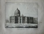 Schenck, Petrus [Pieter Schenk] - S. Pieters heerlyke Kerk aan haar rechter syde te sien 74. Originele kopergravure.
