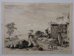 BOISSIEU, JEAN JACQUES DE, - River landscape with a haycart and figures