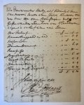 GELRE, VAN, VAN CROMSTRIJEN, BODDAERT - [Manuscripts, receipts 1750] Twee nota’s betr. een leenverheffing voor het Leenhof van Vlaanderen, door Jacoba van Gelre, huisvrouw van Cornelis van Cromstrijen, dd. 1743 en 1750, getekend door Pieter Boddaert.
