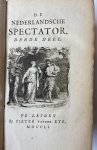 [Spectator] - [Dutch magazine 1749-1760, complete bound set] De Nederlandsche Spectator, Leiden, Pieter van der Eyk 1749-1760 (12 parts in 6 volumes).