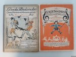 Veer, Johan de (verzameld en van pianobegeleiding voorzien door) & Daniël de Lange (voorwoord) & André Vlaanderen (oorspronkelijke teekeningen van) - Goede bekenden. Onze populaire kinderliedjes. Eerste bundel & Tweede bundel (2 delen)