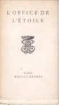 CLOSSON, HERMANN (traduit du latin par) - L'Office de L'Etoile. Traduit du Latin d'un Manuscrit Provenant de L'Abbaye de Munsterbilsen (Linbourg) et Conserve dans la Bibliotheque des Bollandistes a Bruxelles