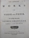 George Granville - The Genuine Works in Verse and Prose
