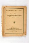 Pessler, Dr Wilhelm/ Scheidt, Dr Walter - Anlage und Arbeitsweise volksumskundlicher und rassenkundlicher Erhebungen in Deutschland