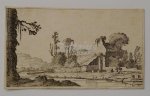 SCHEYNDEL, GILLIS VAN, - Landscape with ruin transformed to a farm