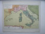 antique map (kaart). - Punische oorlogen (Italie).