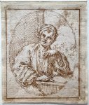 attributed to Jan de Bray (c. 1627-1697) - Antique drawing | Portrait or self-portrait of an artist, ca. 1680, 1 p.