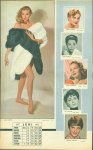 n.n. - (SMALL POSTER / PIN-UP) Piccolo Kalender - 1957 Juni- Anita Ekberg