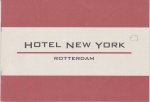 niet vermeld - Hotel New York Rotterdam folder uit 1993