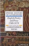 Ricks, Chritopher (editor) - Sphere History of Literature. English Poetry and Prose 1540-1674