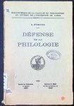 S. Etienne - Défense de la philologie