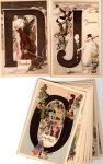  - Set of twelve picture postcards depicting the months of the year.
