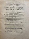 Schagen, Petrus, uit Hoorn - Dissertation legal 1750 | Dissertatio juridica inauguralis ad varia capita jurisprudentiae polemicae [...] Leiden Petrus à Kastrop 1750