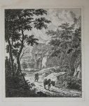 Johannes E. van Cuylenburgh (1793-1841) - [Original etching, ets] J.E. v. Cuylenburgh. Landscape with a donkey, published 1818.