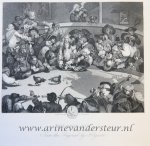 after William Hogarth (1697-1764) - [Antique print, game, etching] The Cock Pit (hanengevecht, cockfight) published c. 1870.