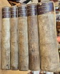 Loon, Gerard van - Beschryving der aloude Regeeringwyze van Holland. 5 delen (compleet). Deel I: Hoe en door wie de Batavieren uytgerooid; En op welke wyze der zelver Landen door de Fransche Koningen veroverd zyn .... Deel II: Welke regeeringsgestalte de Fransch...