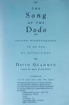 QUAMMEN, David (WILLIAMS, Terry Tempest). - THE SONG OF THE DODO