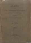 Fruin, R. - De gestie van Dr. R.C. Bakhuizen van den Brink als archivaris des rijks 1854-1865. Hoofdzakelijk uit zijne ambtelijke correspondentie toegelicht door R. Fruin