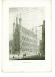 Batty, R. & Blore, E. - Leuven Stadhuis. Originele staalgravure.