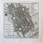  - [Cartography, antique print, etching] Map of Oudewater (Oude kaart van Oudewater), published 1749.