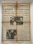 New York Herald Tribune, editors - - New York Herald Tribune. European Edition. Paris, Saturday-Sunday, november 23-24, 1963, no. 25,150. 'Kennedy assassinated'