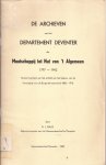 NALIS, H.J. - Inventaris der Archieven van het Departement Deventer der Maatschappij tot Nut van 't Algemeen 1797-1942. Tevens inventaris van het archief van het bestuur van de Vereniging voor de Burgerbewaarschool, 1866-1910.