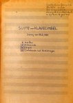 Eck, Jonnij van: - [Autograph] SUITE voor KLAVECIMBEL / Jonnij van ECk, 1969