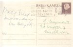 Vinkenoog, Simon - Handgeschreven briefkaartje aan G. Luyendijk.