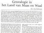 Kobossen, H.J. - GENEALOGIE IN HET LAND VAN MAAS EN WAAL