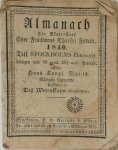 Unknown - Almanach för Skott-Aret Efter Frälsarens Christi Födelse 1840.